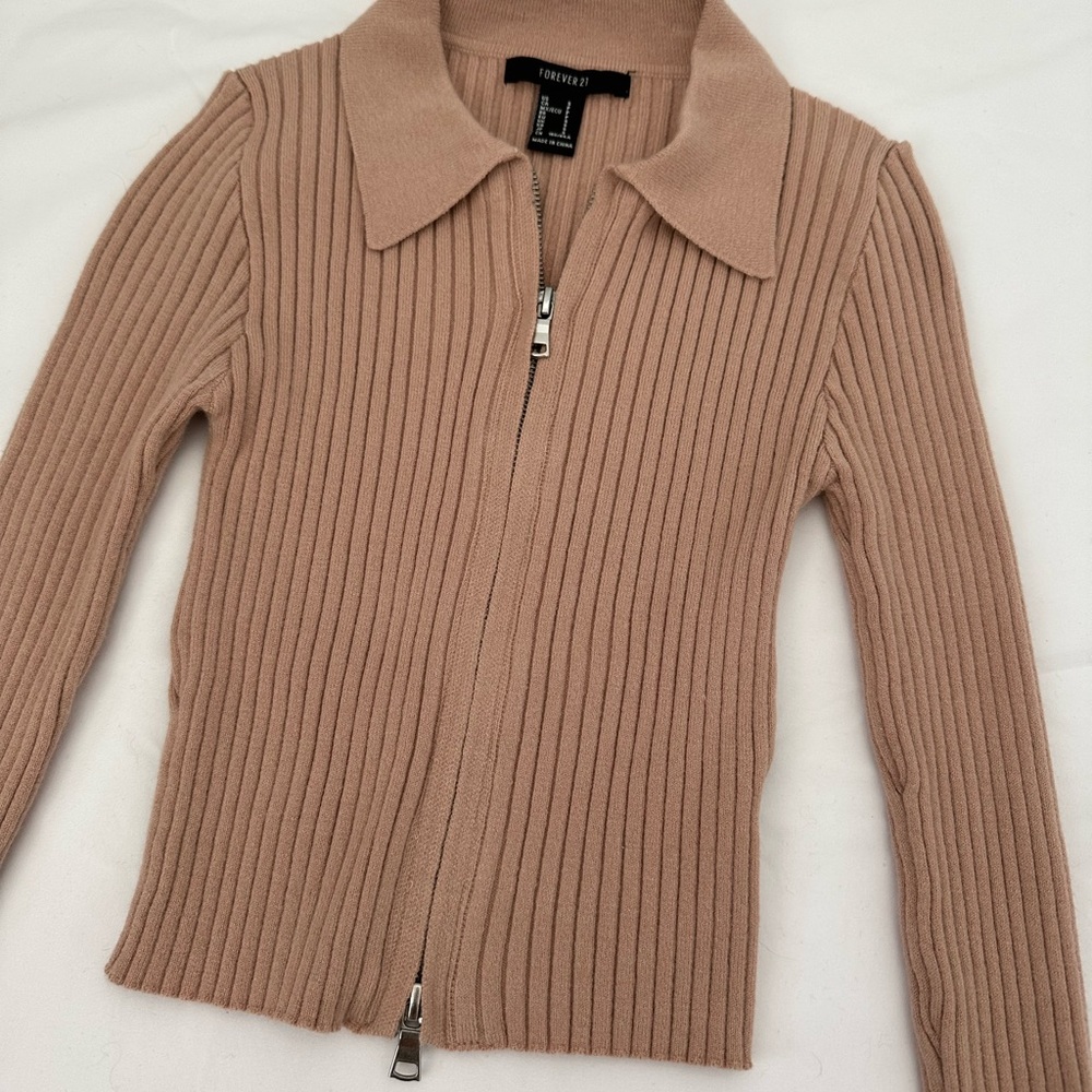 🌸5 for $20🌸 Forever 21 Knit Zip Up Collared Cardigan